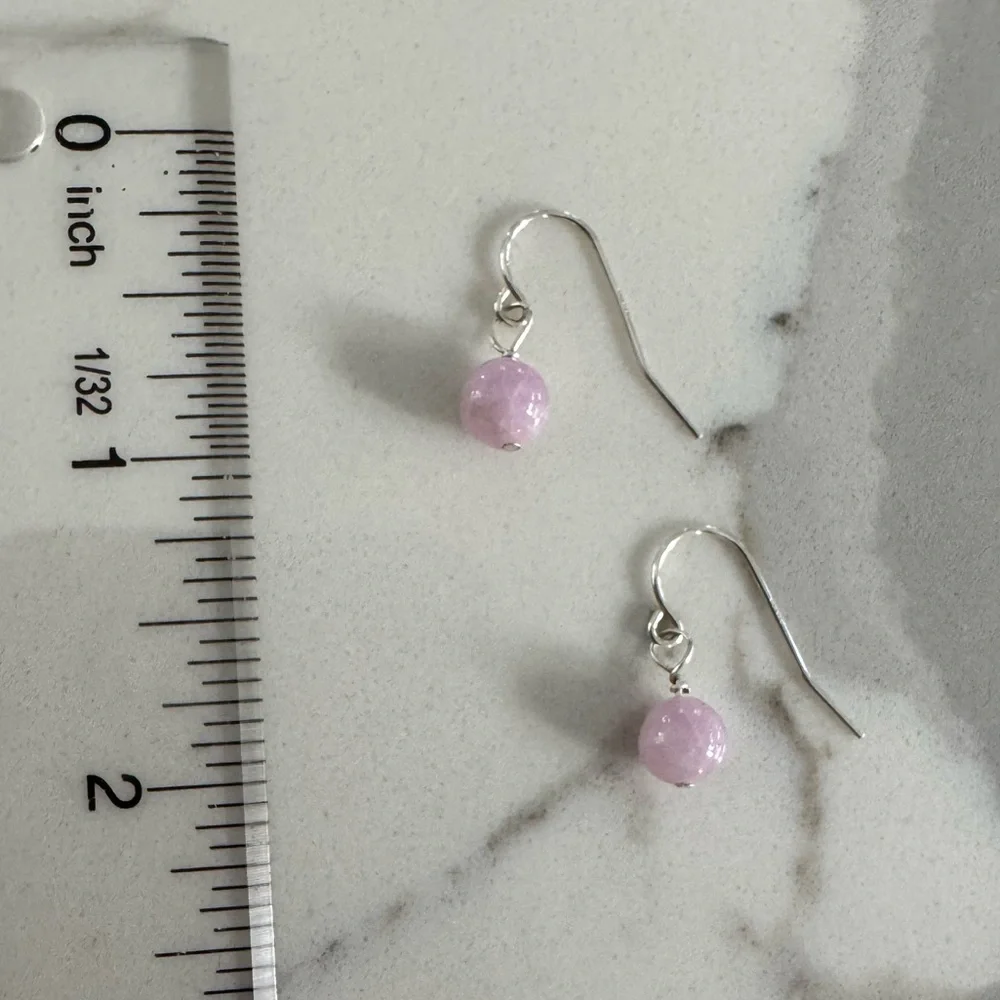 NWOT Tuckernuck Bubble Bath Earrings, Pink Kunzite, Sterling Silver
